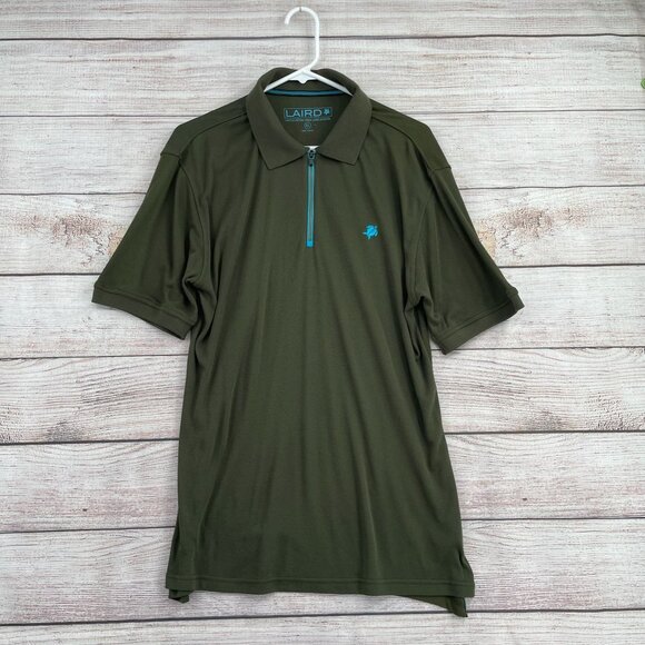 Laird Limited Edition 1/4 Zip Turtle Embroidered Polo Shirt Men's Size XL Green‎ - Picture 1 of 8